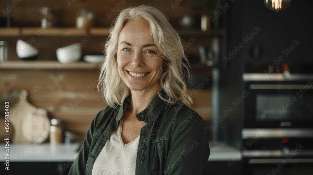 The smiling blond woman The smiling blond woman