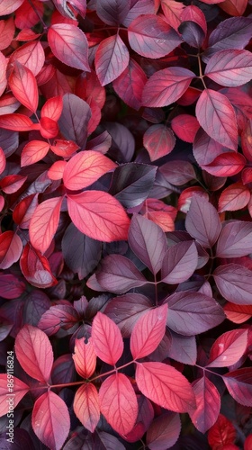 Wallpaper Mural Close-up of vibrant red and purple leaves Torontodigital.ca