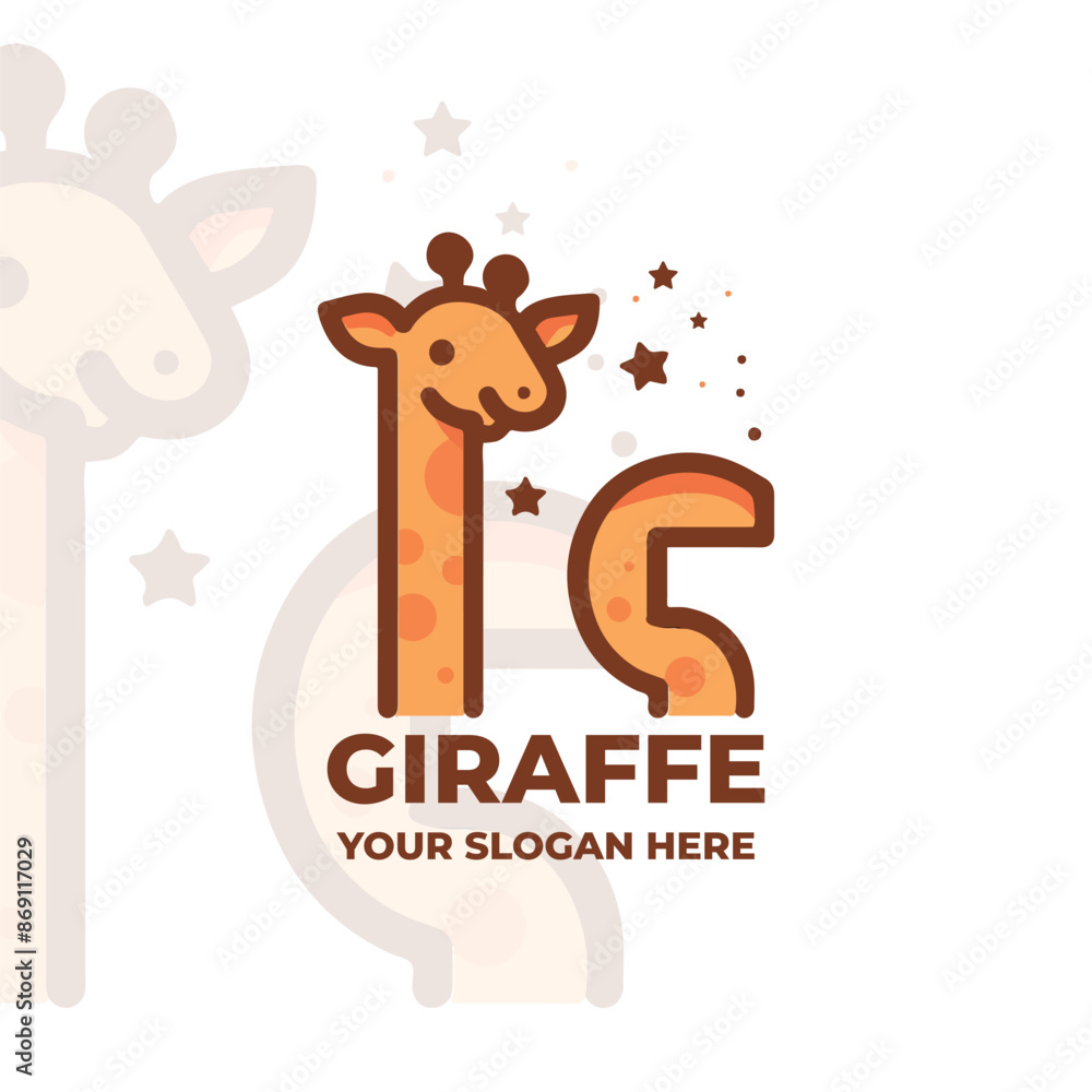 Naklejka premium Awesome Giraffe Logo Vector Design