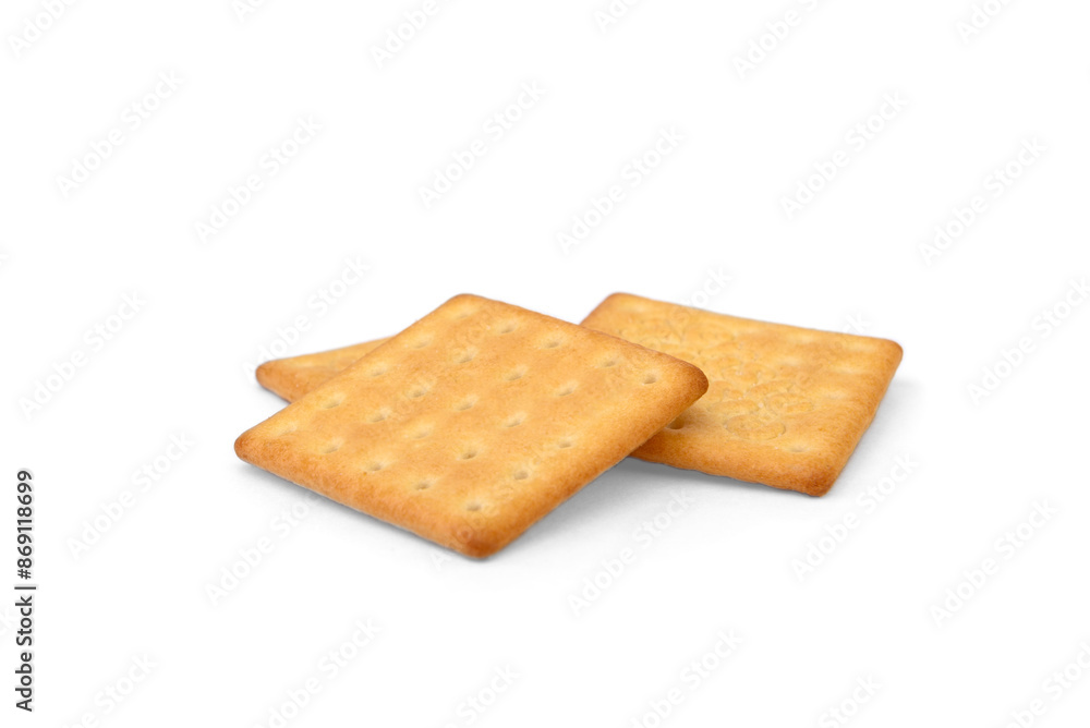 Salty cracker with cheese isolated on white background. Salty cracker with cheese isolated on white background.