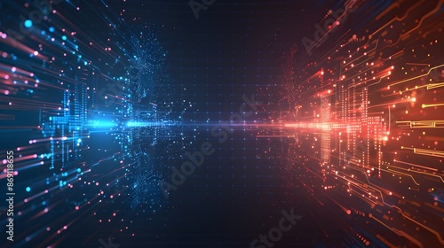 Wallpaper Mural Dynamic Battle Versus Sports Gradient Abstract Futuristic Particles and Halftone Technology Torontodigital.ca