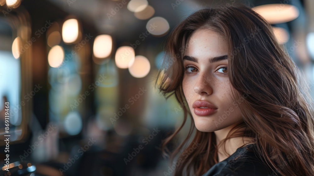 Close-Up Portrait of a Young Woman with Freckles Close-Up Portrait of a Young Woman with Freckles