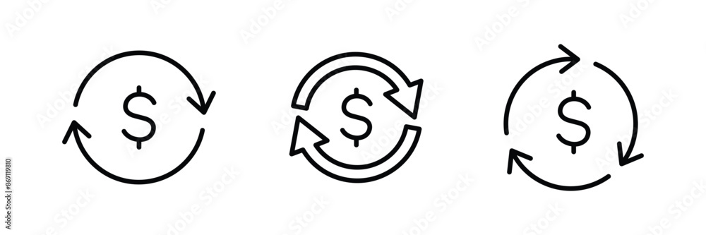 Dollar Exchange icon set vector Dollar Exchange icon set vector