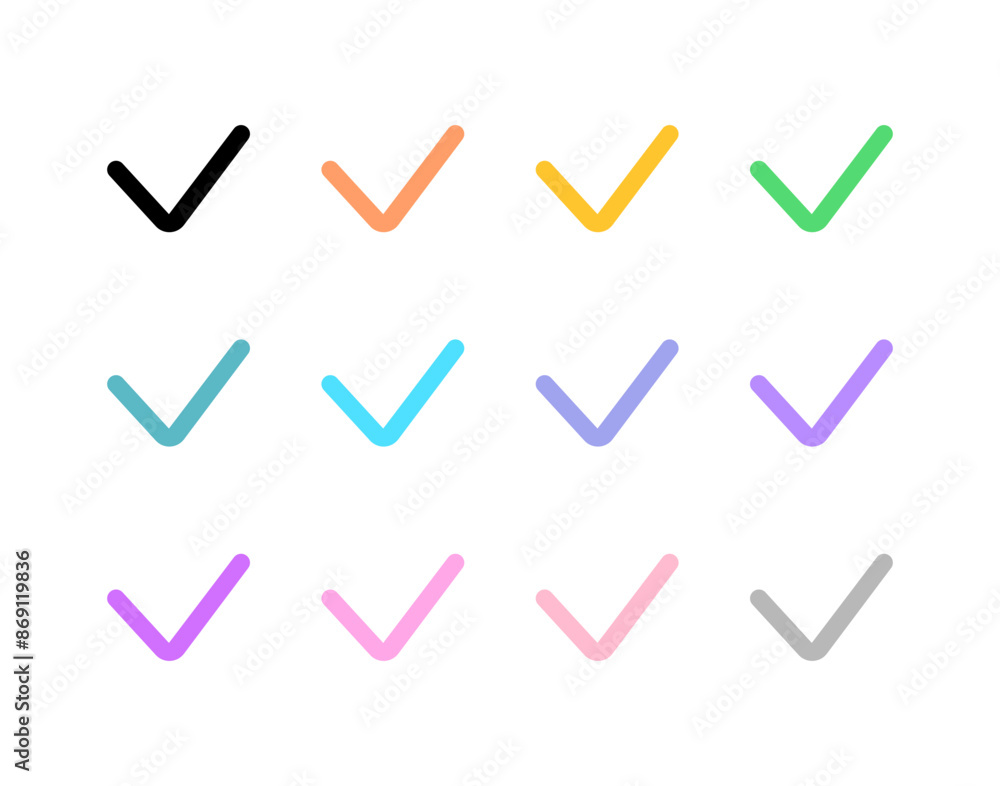 Vector check checkmark verify mark icon. Black, white background. Perfect for app and web interfaces, infographics, presentations, marketing, etc. Vector check checkmark verify mark icon. Black, white background. Perfect for app and web interfaces, infographics, presentations, marketing, etc.