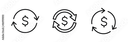 Dollar Exchange icon set vector