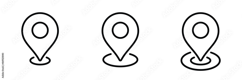 Pin Maps icon set. ,location pin vector