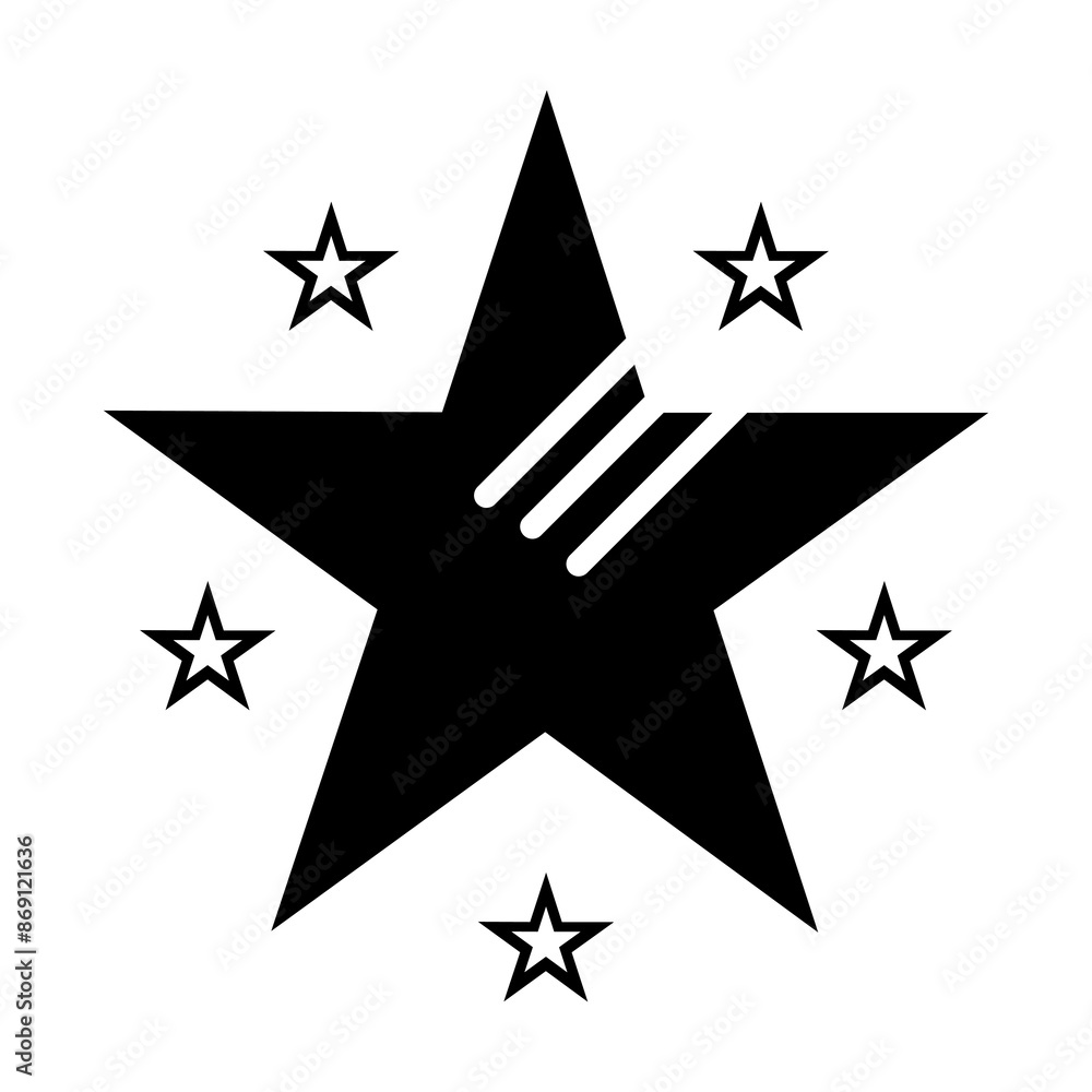 Obraz premium unique collection of hand drawn stars