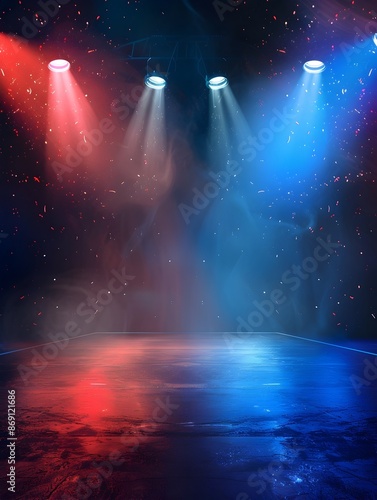 Dramatic Versus Screen Banner with Spotlights for Epic Battle or Comparison