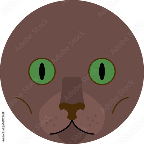 Bilde på lerret Havana brown cat head icon