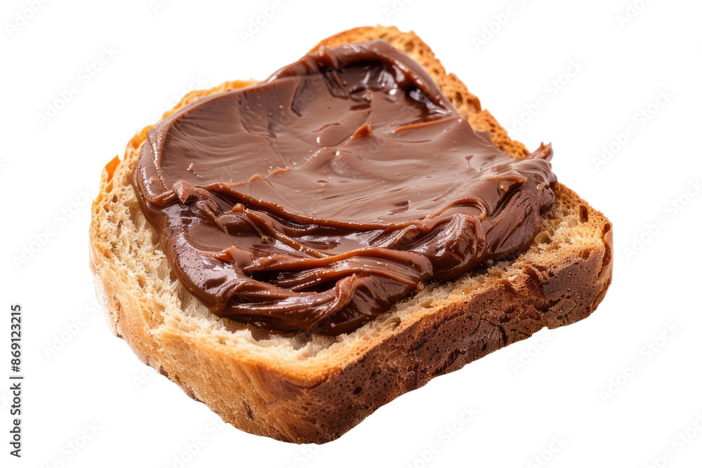 Chocolate spread on slice bread isolated on transparent background Chocolate spread on slice bread isolated on transparent background