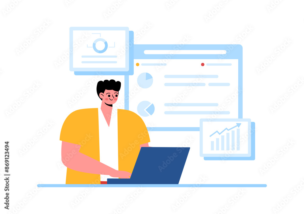 Business Audit Documents Vector Illustration with Charts, Accounting, Calculations, and Financial Report Analytics on a Flat Cartoon Background Business Audit Documents Vector Illustration with Charts, Accounting, Calculations, and Financial Report Analytics on a Flat Cartoon Background