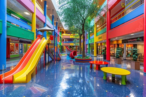 Wallpaper Mural Recreation area in shopping center with colorful playground equipment. Torontodigital.ca