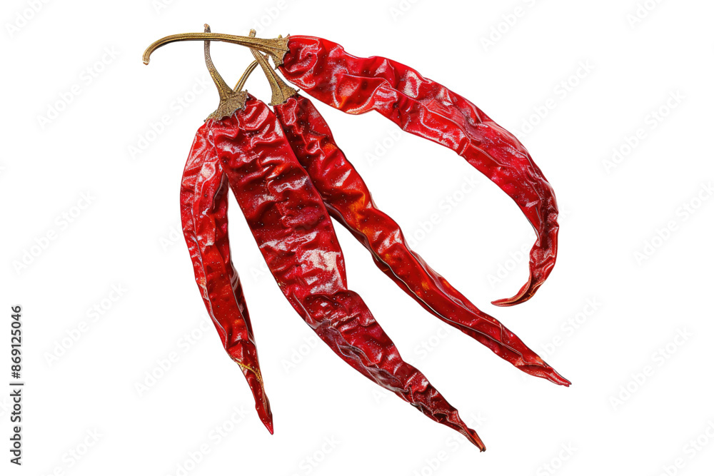 Dried red hot chili peppers isolated on transparent background Dried red hot chili peppers isolated on transparent background
