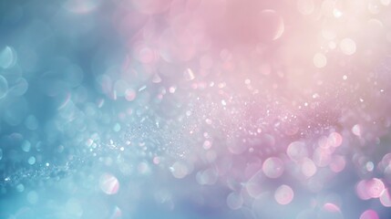 A soft and dreamy bokeh background featuring an ethereal blend of light blue and pale pink blurs