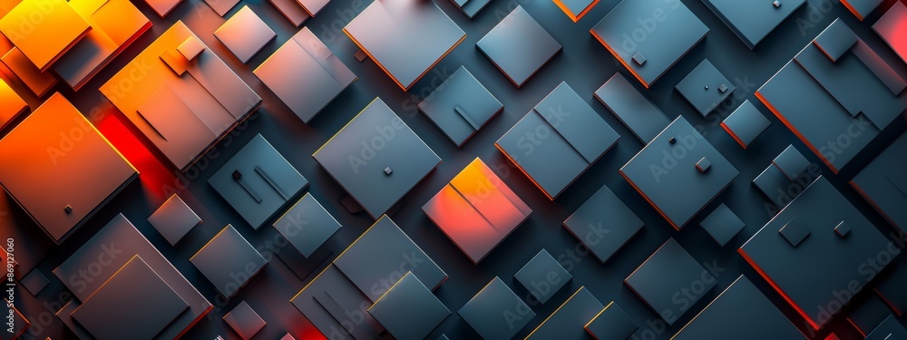 A background featuring an abstract arrangement of red, orange, blue, and grey squares and rectangles, with differing sizes and shades A background featuring an abstract arrangement of red, orange, blue, and grey squares and rectangles, with differing sizes and shades