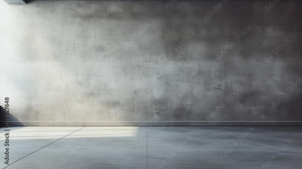 Dark concrete wall and floor contrast with light and shadow Dark concrete wall and floor contrast with light and shadow