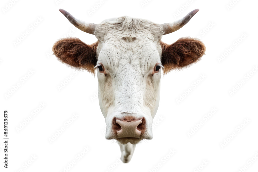 Head of cow isolated on transparent background Head of cow isolated on transparent background