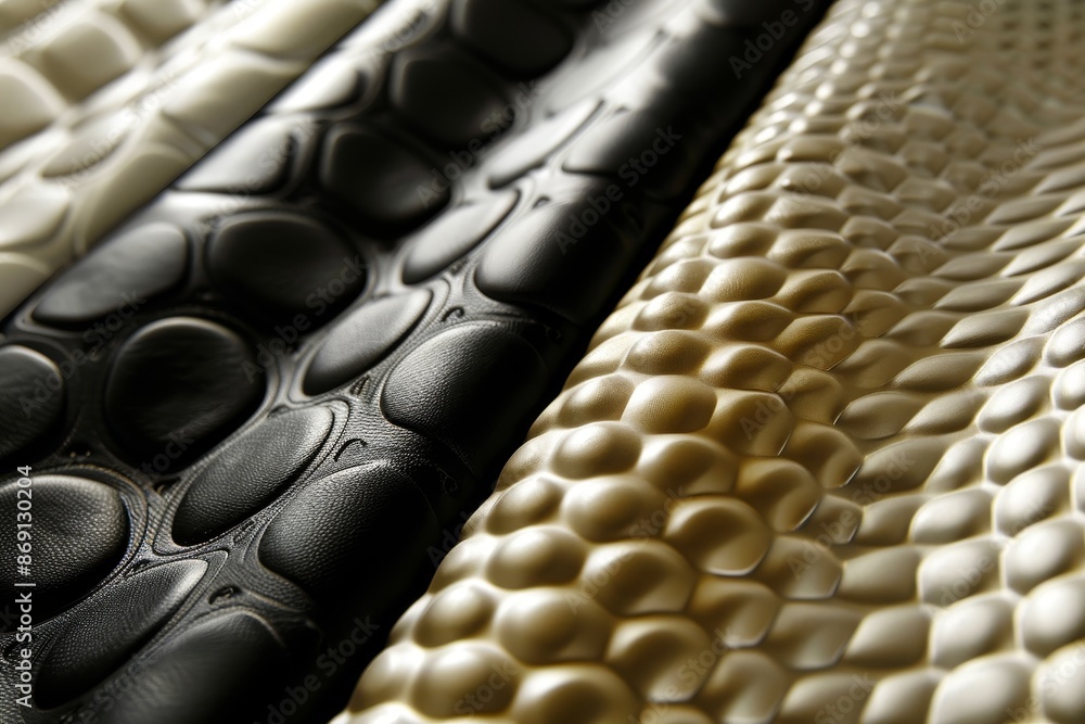 Obraz premium A detailed view showcasing the intricate pattern and texture of snake skin up close, Add a textured or embossed finish for a tactile experience