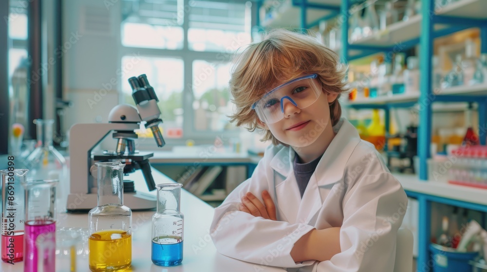 The young scientist in lab The young scientist in lab