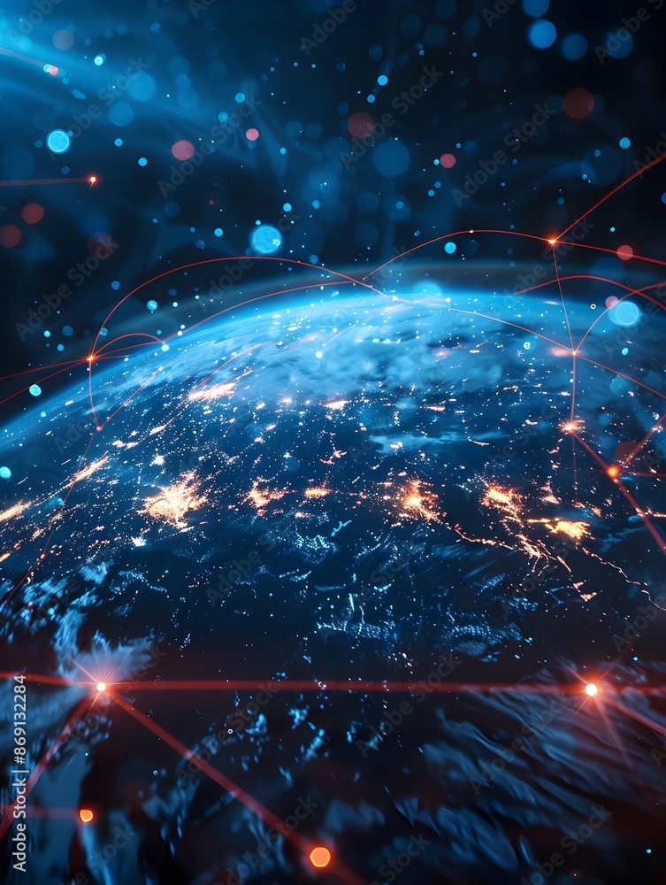 Digital World Globe Depicting Global Network Connectivity and High Speed Data Transfer Across the Digital World Globe Depicting Global Network Connectivity and High Speed Data Transfer Across the