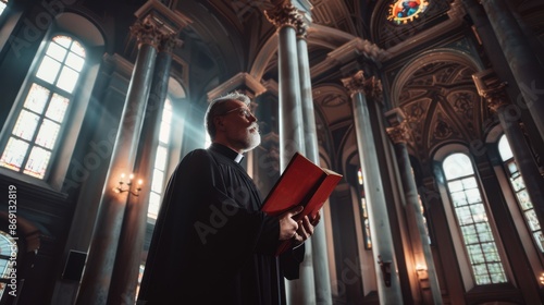 The Priest Reading Bible photo