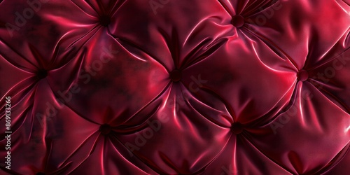 Tufted leather red furniture semaless luxury pattern background. Buttons sofa texture. vector. Cushion elegant classic soft furniture. Graphic illustration photo