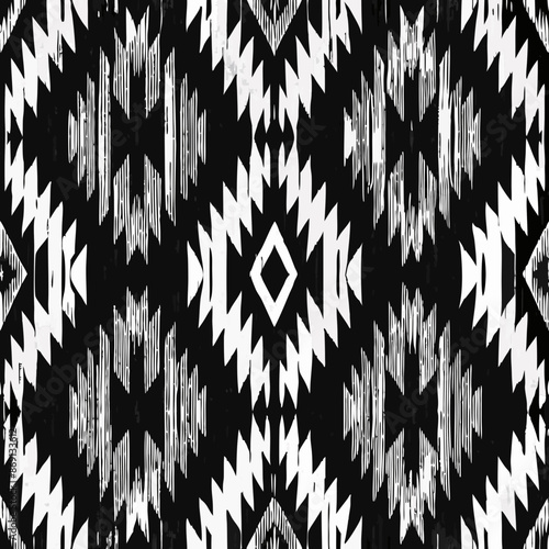 vector modern black brow navajo ikat dot geometric grunge seamless patterns close up Detail weaving thread set