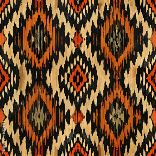 vector modern black brow navajo ikat dot geometric grunge seamless patterns close up Detail weaving thread set