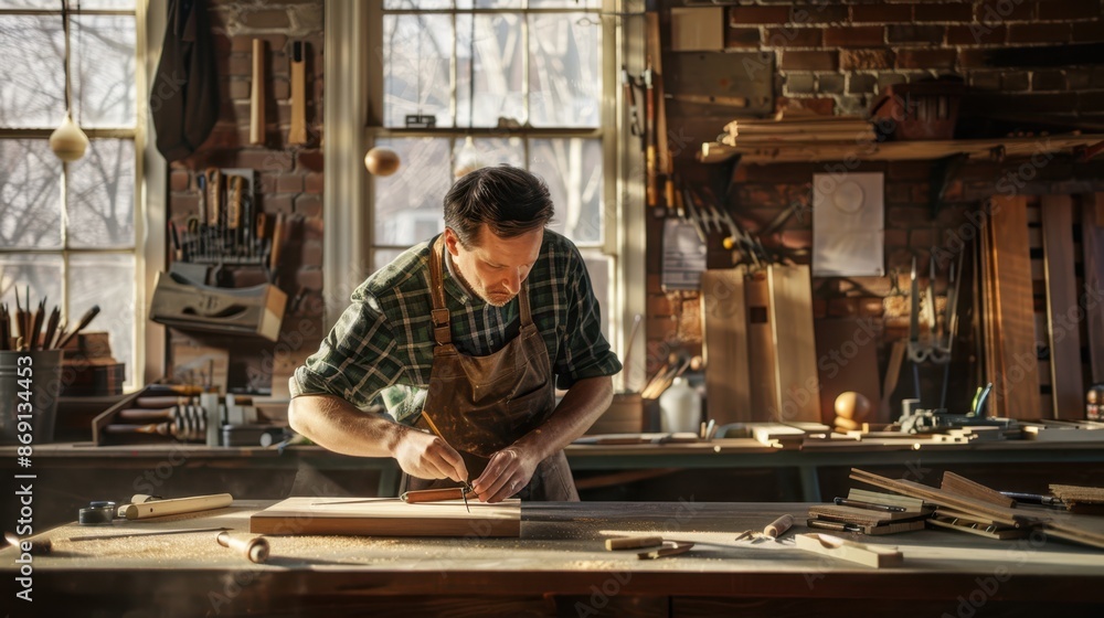 The craftsman in the workshop. The craftsman in the workshop.