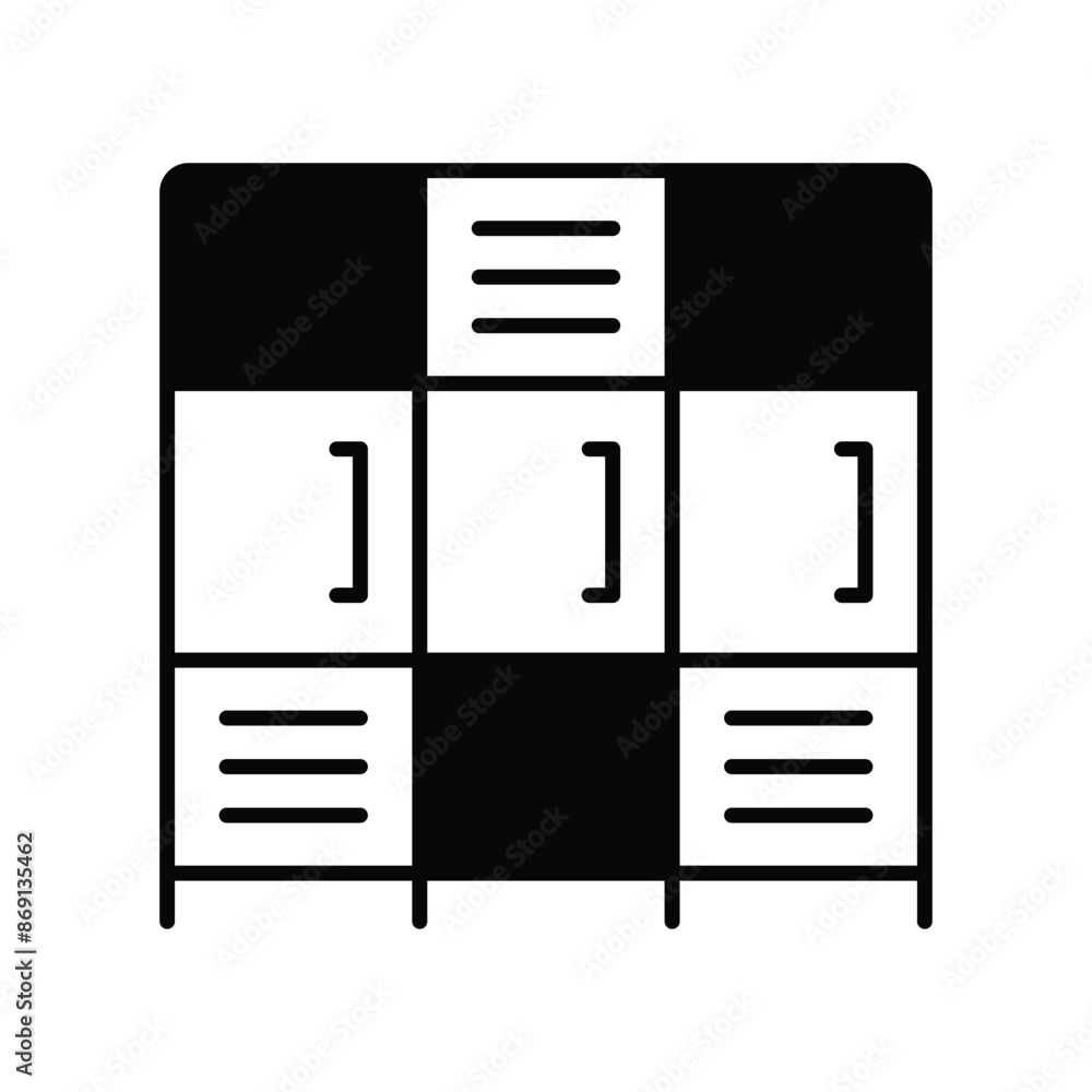 lockers icon with white background vector stock illustration lockers icon with white background vector stock illustration