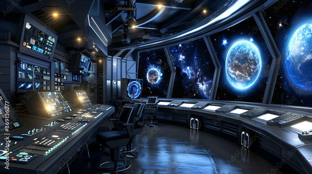 Space Exploration Command Center: A space command center set with ...