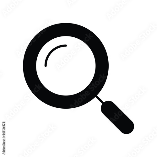 magnifying class icon with white background vector stock illustration
