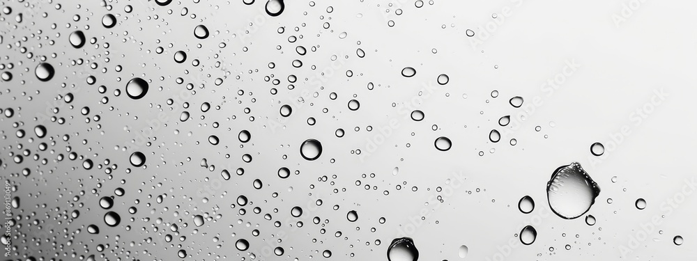 White sky backdrops subtle water droplets on window glass White sky backdrops subtle water droplets on window glass