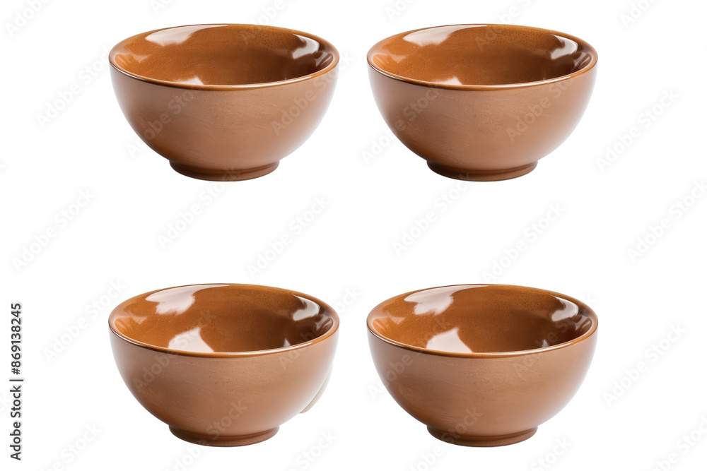 Set of empty ceramic bowl isolated on transparent background Set of empty ceramic bowl isolated on transparent background