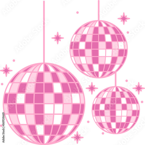 3 Disco Balls Graphic Illustration