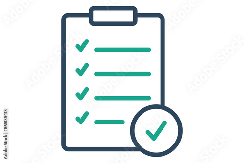 Meal plan icon. menu list with check marks. icon related to monitor nutrition. line icon style. health elements vector illustration