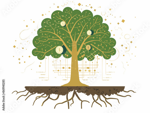 Generational Legacy in Vector: Depicting the Roots of Financial Knowledge and Wealth
