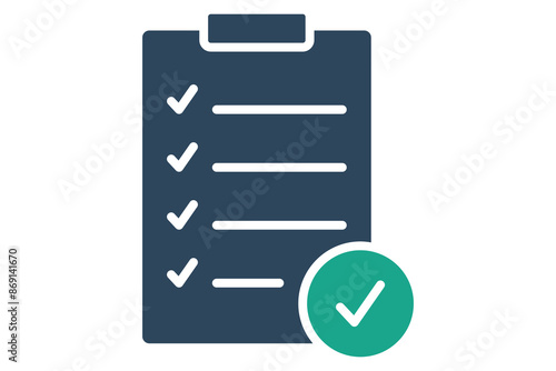 Meal plan icon. menu list with check marks. icon related to monitor nutrition. solid icon style. health elements vector illustration