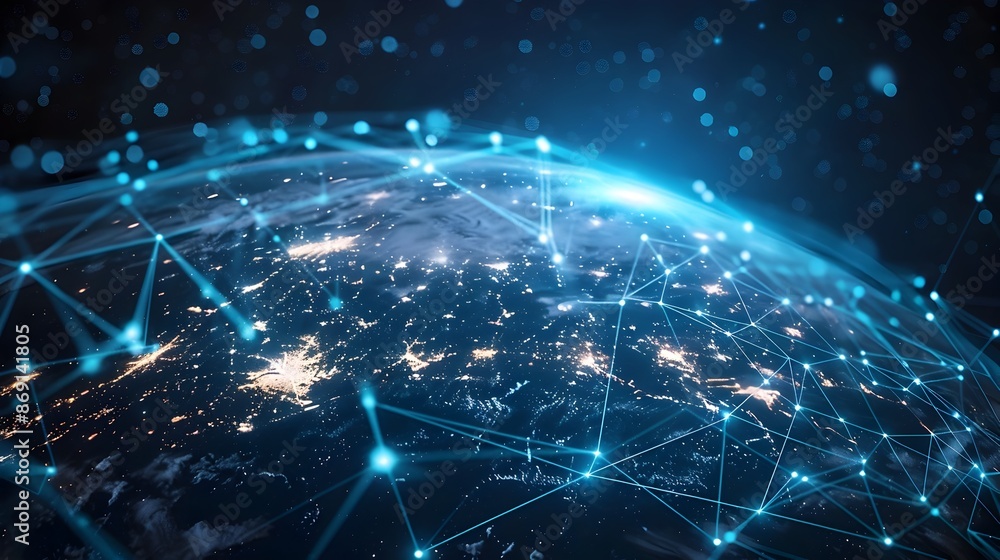 Glowing Digital World Globe Concept of Global Connectivity and High Speed Data Transfer Glowing Digital World Globe Concept of Global Connectivity and High Speed Data Transfer