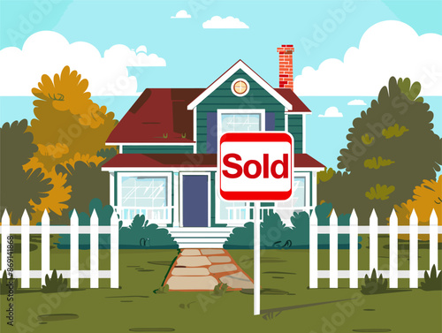 Happy Homeowners: A Vibrant Sold Sign Marks a Milestone in Homeownership