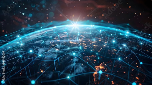 Digital Global Network and Cyber Technology Connectivity on Planet Earth