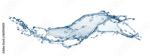 カーブした波と水しぶき【背景無し】