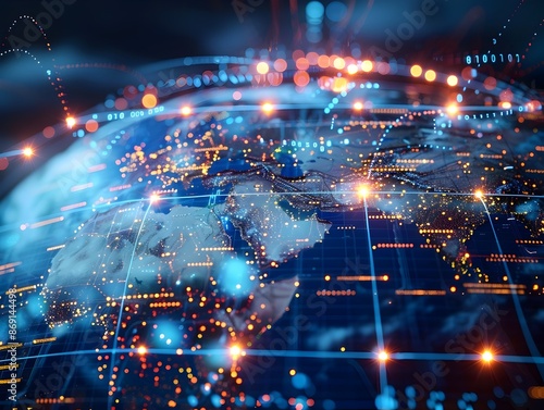 Concept of Global Digital Connectivity and Data Exchange in a Futuristic Cyber Network