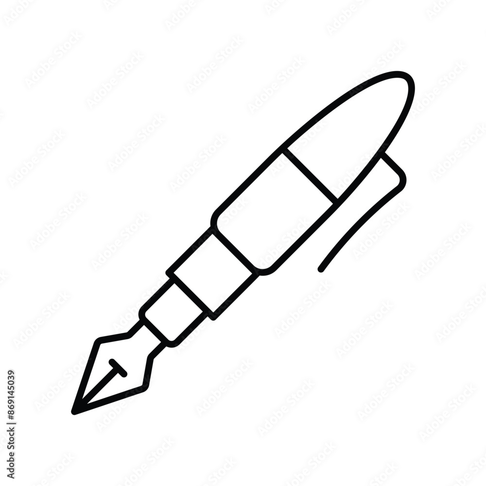 Fototapeta premium fountain pen icon with white background vector stock illustration