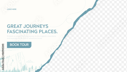 travelling adventure banner design vector template for trip tour vacations and adventure 