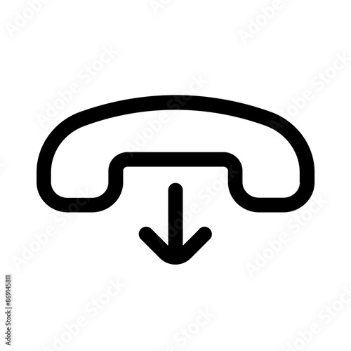 phone drop icon with line style, perfect for user interface projects
