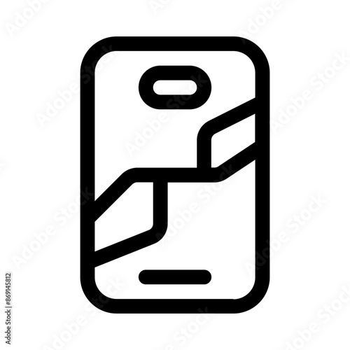 broken phone icon with line style, perfect for user interface projects
