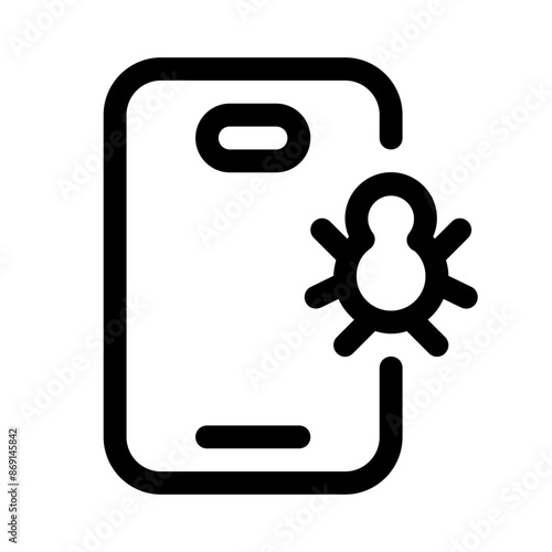 phone virus icon with line style, perfect for user interface projects
