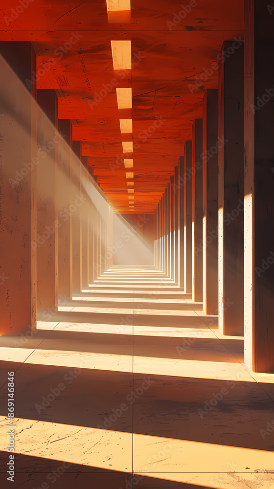 Naklejka premium A long corridor