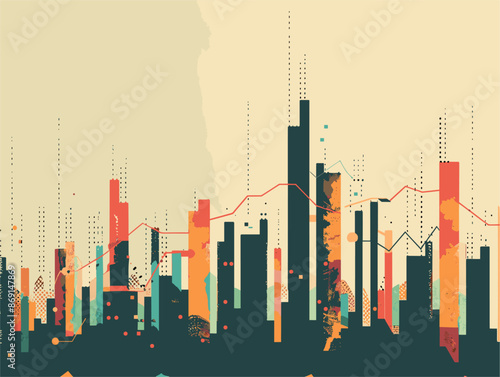 Animated Stock Chart Depicting Market Volatility: A Graphic Visual of Investment Fluctuations